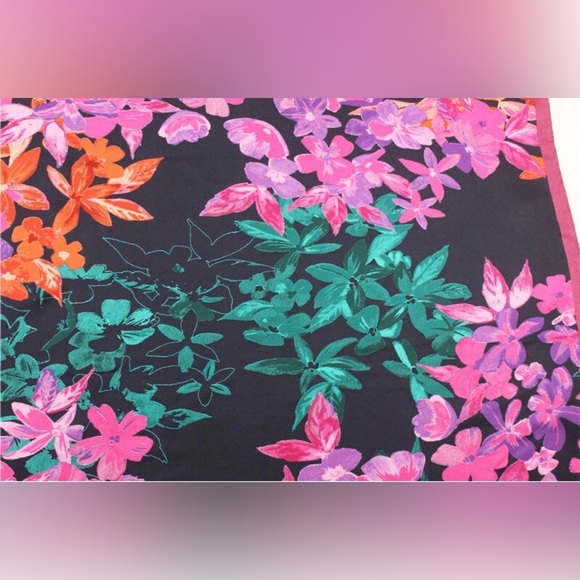 PURE SILK 35” Square Scarf Head Hair Neck Wrap violet , Pink. Shawl - Picture 6 of 9